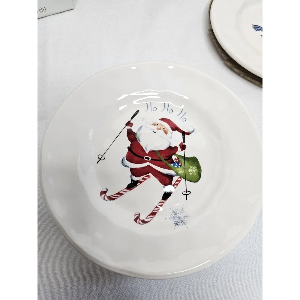 Pier 1 Christmas Appetizers Plates Set Of 4 6